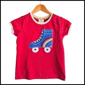 Hanna Andersson Roller Skate Graphic Tee Short Sleeve Top Red Size 140